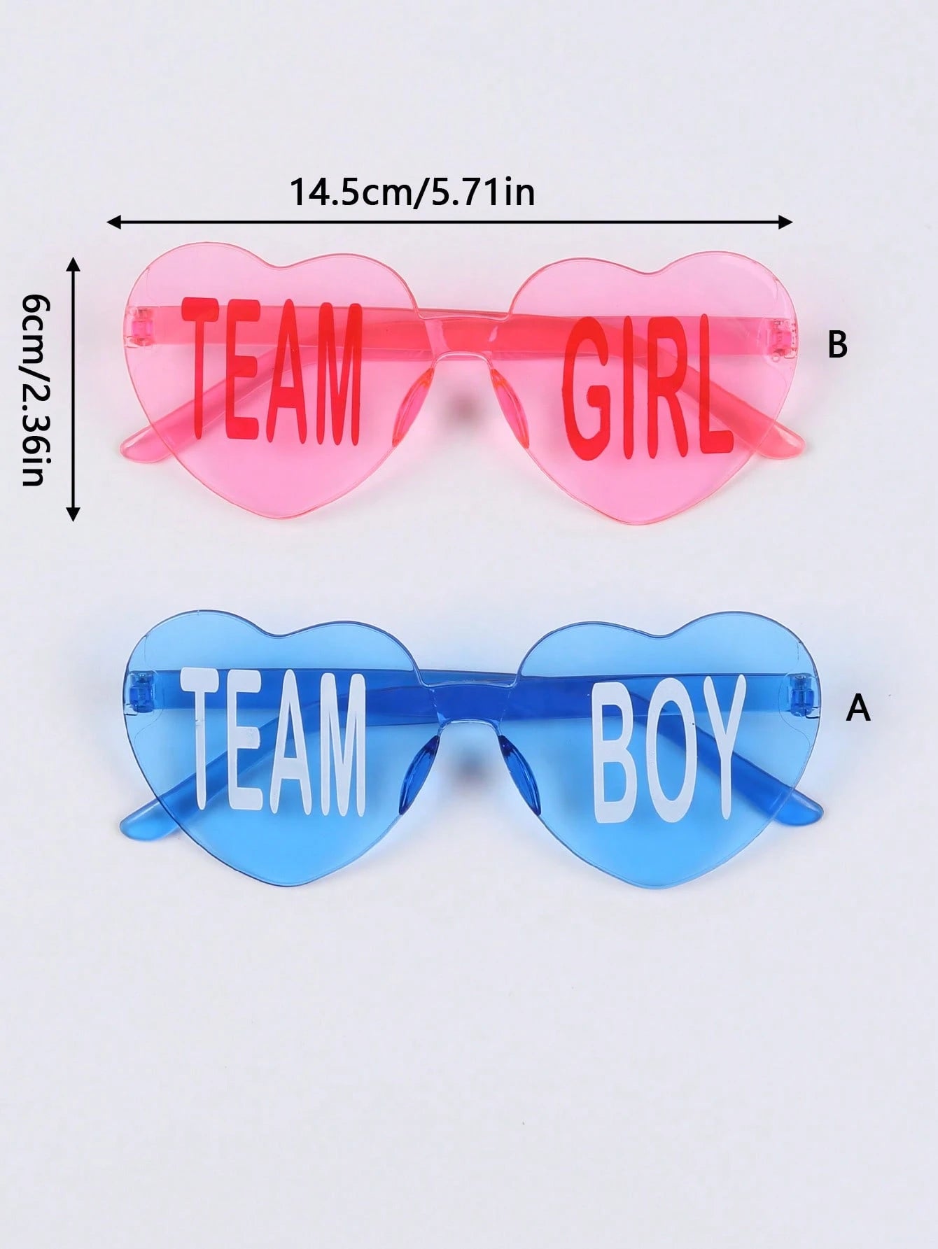 8/12pcs-Baby Shower Gender Reveal Glasses Blue And Pink Sunglasses Frameless Team Girl And Team Boy Decor For Gender Reveal Party