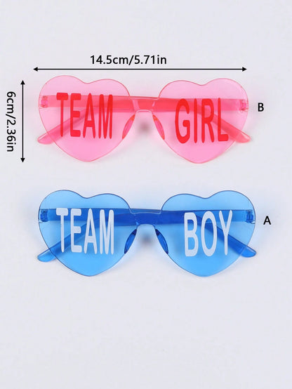 8/12pcs-Baby Shower Gender Reveal Glasses Blue And Pink Sunglasses Frameless Team Girl And Team Boy Decor For Gender Reveal Party