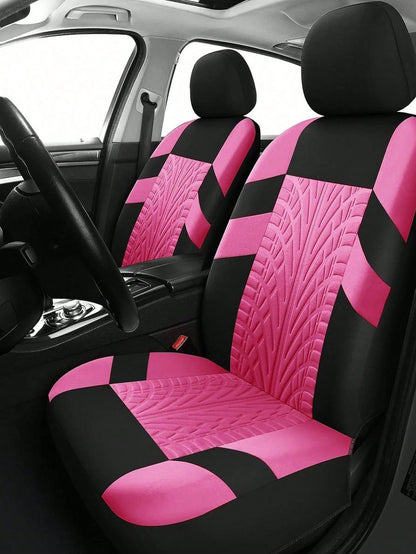 8/9/17pcs Women's Universal Car Seat Cover Set, Front And Rear Seat Covers, Fluffy Steering Wheel Cover, Wool Handbrake And Gear Shift Cover, Hanging Accessory Bracket Ring Badge Sticker