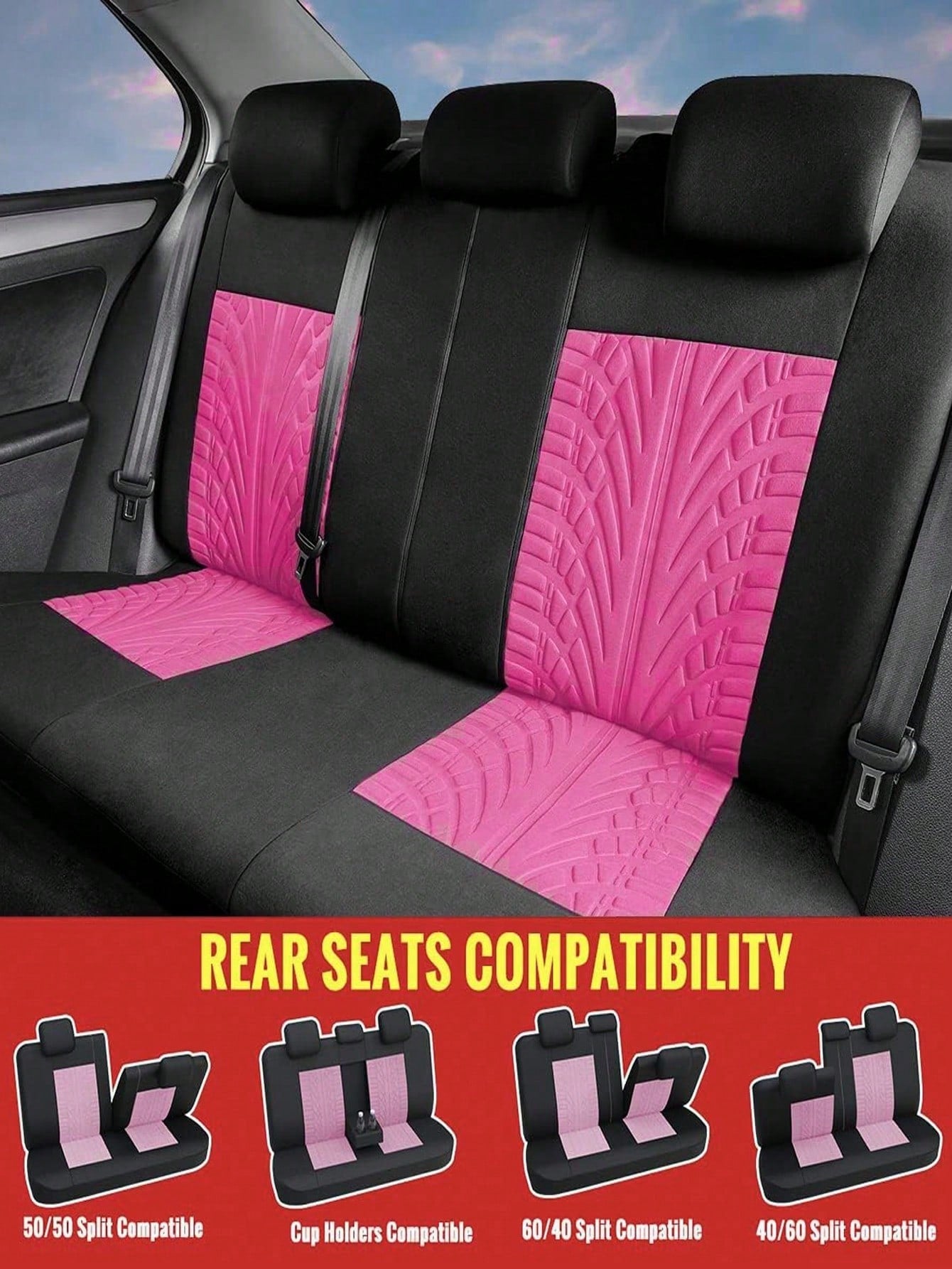 8/9/17pcs Women's Universal Car Seat Cover Set, Front And Rear Seat Covers, Fluffy Steering Wheel Cover, Wool Handbrake And Gear Shift Cover, Hanging Accessory Bracket Ring Badge Sticker