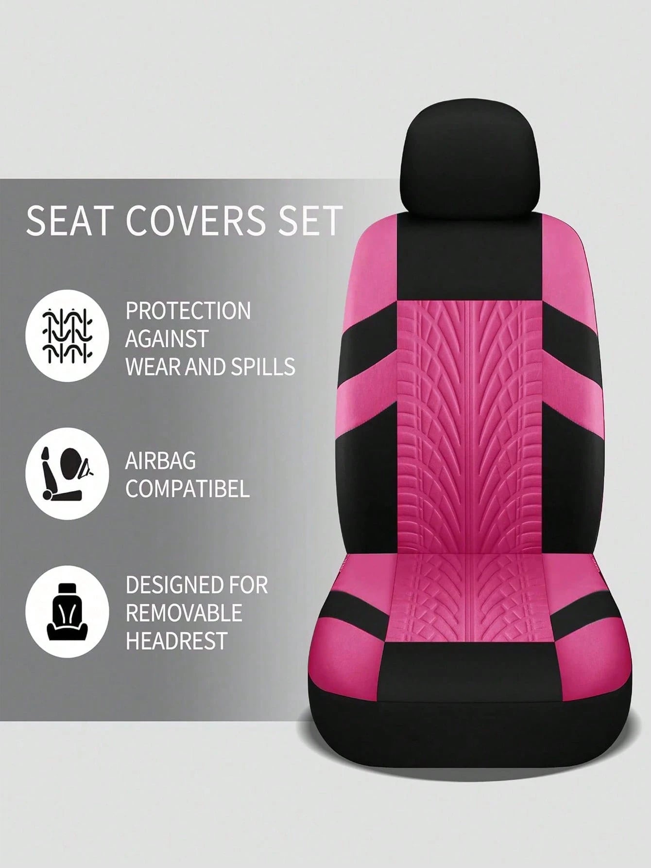 8/9/17pcs Women's Universal Car Seat Cover Set, Front And Rear Seat Covers, Fluffy Steering Wheel Cover, Wool Handbrake And Gear Shift Cover, Hanging Accessory Bracket Ring Badge Sticker
