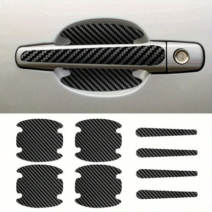 8-Piece Carbon Fiber Car Door Handle Protector- Anti-Scratch, Durable Synthetic Rubber Material, Oil-Rubbed Finish, Fits Most Car Door Handles, Including, Chevrolet, And Audi.