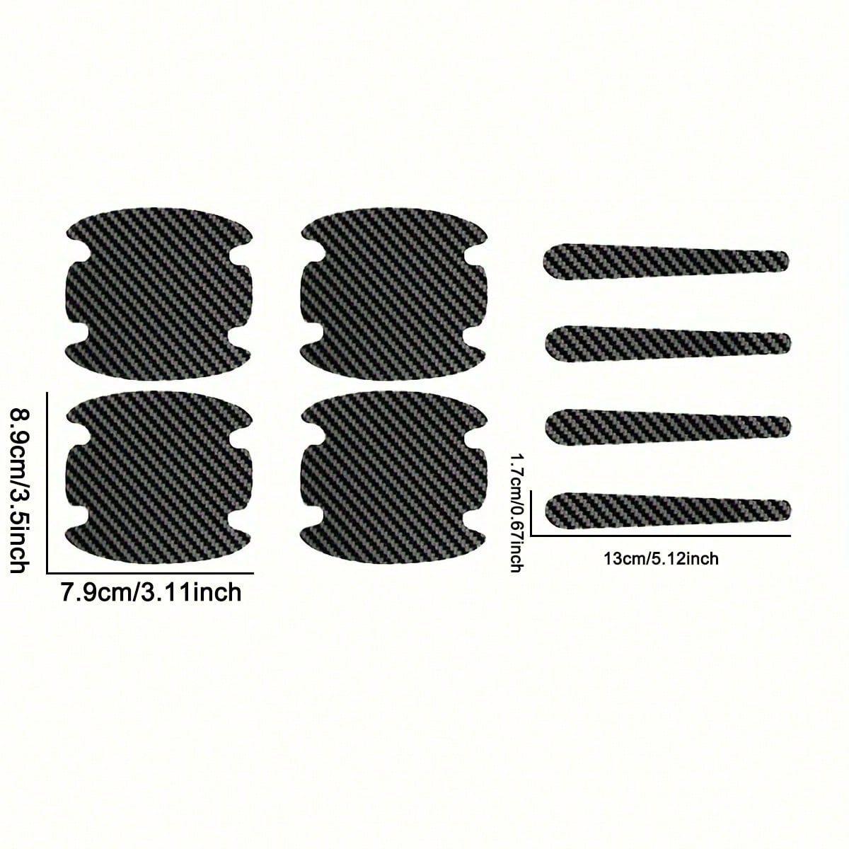 8-Piece Carbon Fiber Car Door Handle Protector- Anti-Scratch, Durable Synthetic Rubber Material, Oil-Rubbed Finish, Fits Most Car Door Handles, Including, Chevrolet, And Audi.