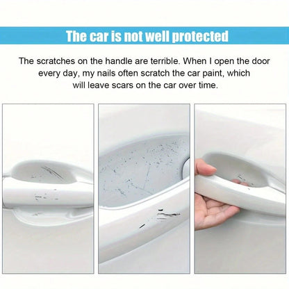 8-Piece Carbon Fiber Car Door Handle Protector- Anti-Scratch, Durable Synthetic Rubber Material, Oil-Rubbed Finish, Fits Most Car Door Handles, Including, Chevrolet, And Audi.
