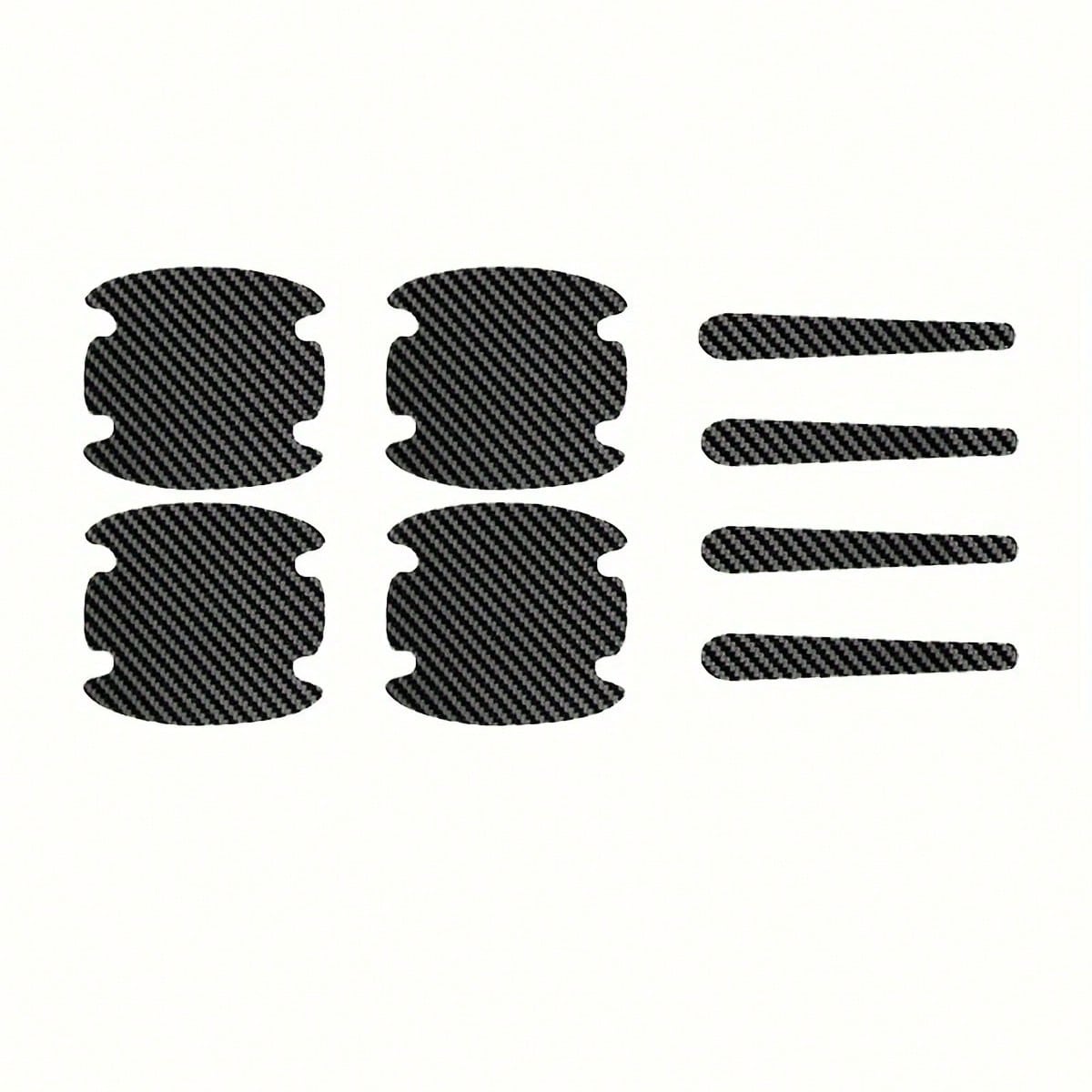 8-Piece Carbon Fiber Car Door Handle Protector- Anti-Scratch, Durable Synthetic Rubber Material, Oil-Rubbed Finish, Fits Most Car Door Handles, Including, Chevrolet, And Audi.