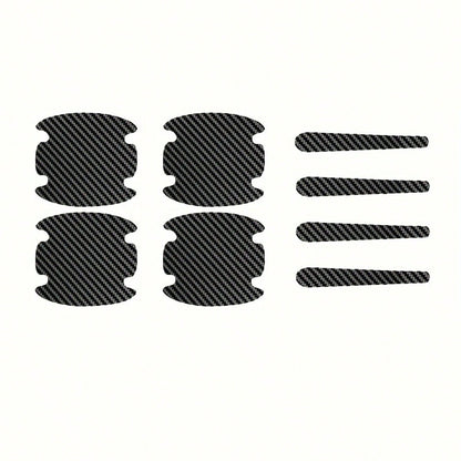 8-Piece Carbon Fiber Car Door Handle Protector- Anti-Scratch, Durable Synthetic Rubber Material, Oil-Rubbed Finish, Fits Most Car Door Handles, Including, Chevrolet, And Audi.