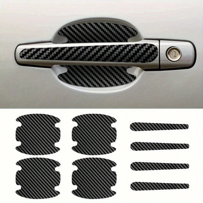 8-Piece Carbon Fiber Car Door Handle Protector- Anti-Scratch, Durable Synthetic Rubber Material, Oil-Rubbed Finish, Fits Most Car Door Handles, Including, Chevrolet, And Audi.