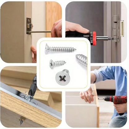 800pcs Self Tapping Wood Screw Combination, M2 Metal Cross Flat Head Screw Kit, Suitable For Board And Cabinet, Woodworking, DIY Projects And Furniture Assembly, 8 Sizes