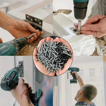 800pcs Self Tapping Wood Screw Combination, M2 Metal Cross Flat Head Screw Kit, Suitable For Board And Cabinet, Woodworking, DIY Projects And Furniture Assembly, 8 Sizes