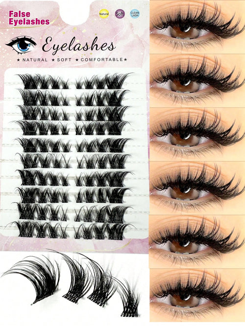 80pcs (8-15mm) Fox Eye D-Curl Mink Eyelash Extension Set, Natural Soft, Create Long Beautiful Lashes. Eyelash Clusters, Single Lashes, False Eyelashes, False Eyelashes