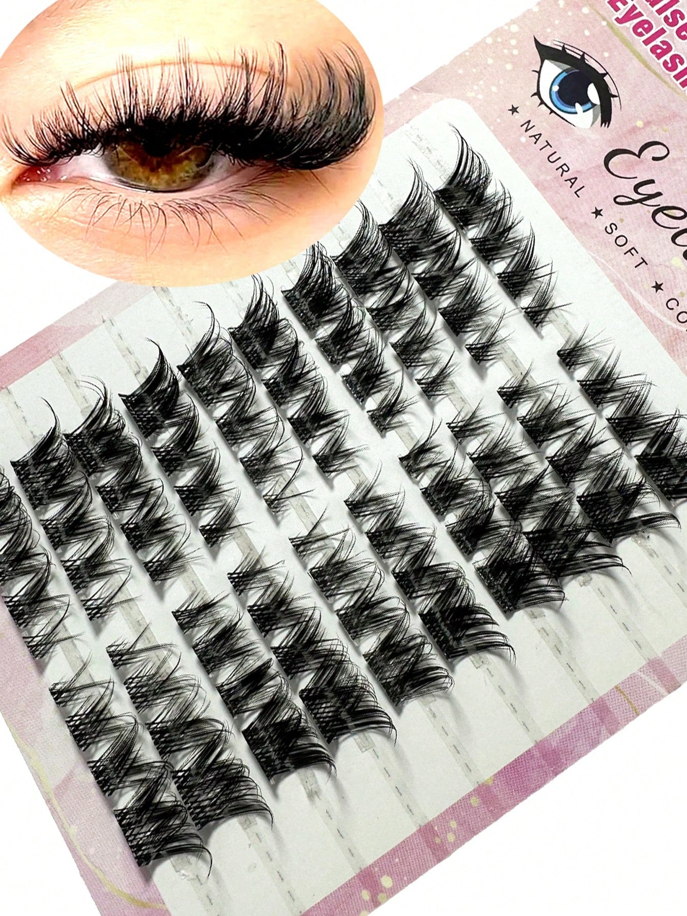 80pcs (8-15mm) Fox Eye D-Curl Mink Eyelash Extension Set, Natural Soft, Create Long Beautiful Lashes. Eyelash Clusters, Single Lashes, False Eyelashes, False Eyelashes