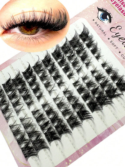 80pcs (8-15mm) Fox Eye D-Curl Mink Eyelash Extension Set, Natural Soft, Create Long Beautiful Lashes. Eyelash Clusters, Single Lashes, False Eyelashes, False Eyelashes