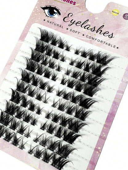 80pcs (8-15mm) Fox Eye D-Curl Mink Eyelash Extension Set, Natural Soft, Create Long Beautiful Lashes. Eyelash Clusters, Single Lashes, False Eyelashes, False Eyelashes