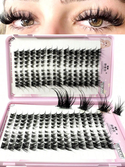 80pcs (8-15mm) Fox Eye D-Curl Mink Eyelash Extension Set, Natural Soft, Create Long Beautiful Lashes. Eyelash Clusters, Single Lashes, False Eyelashes, False Eyelashes