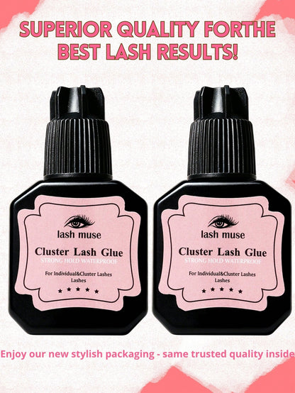 8ml Long-Lasting Eyelash Extension Glue For Cluster & Individual Lashes Waterproof Quick-Dry Black Lash Adhesive Strong Hold No-Residue DIY Eyelash Glue For At-Home Use
