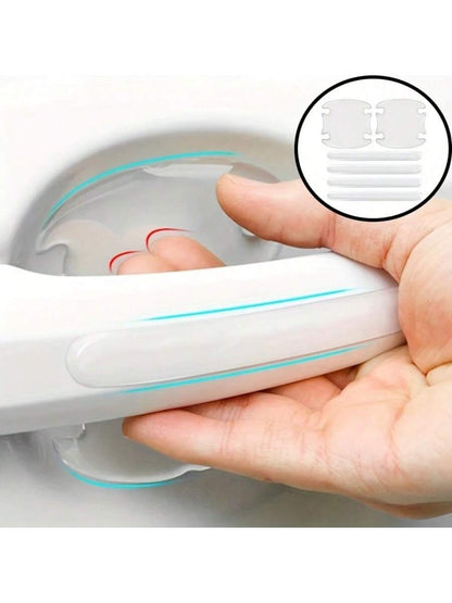 8pcs Car Door Handle Bowl Anti-Scratch Protective Stickers, Universal Invisible Car Stickers, Car Handle Anti-Collision Protective Strips