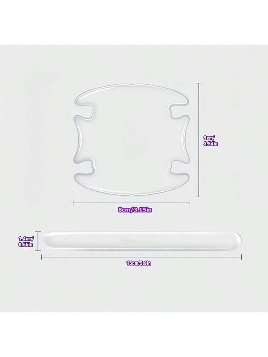 8pcs Car Door Handle Bowl Anti-Scratch Protective Stickers, Universal Invisible Car Stickers, Car Handle Anti-Collision Protective Strips