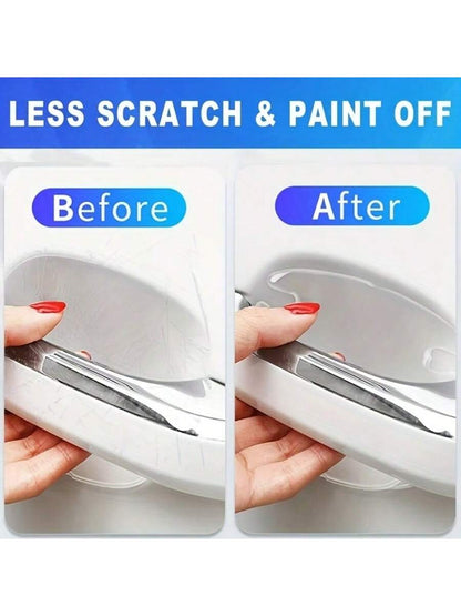 8pcs Car Door Handle Bowl Anti-Scratch Protective Stickers, Universal Invisible Car Stickers, Car Handle Anti-Collision Protective Strips
