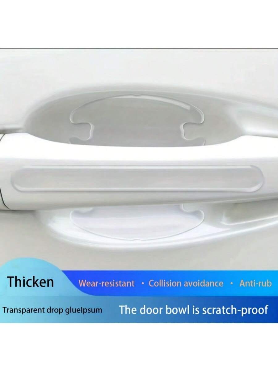 8pcs Car Door Handle Bowl Anti-Scratch Protective Stickers, Universal Invisible Car Stickers, Car Handle Anti-Collision Protective Strips