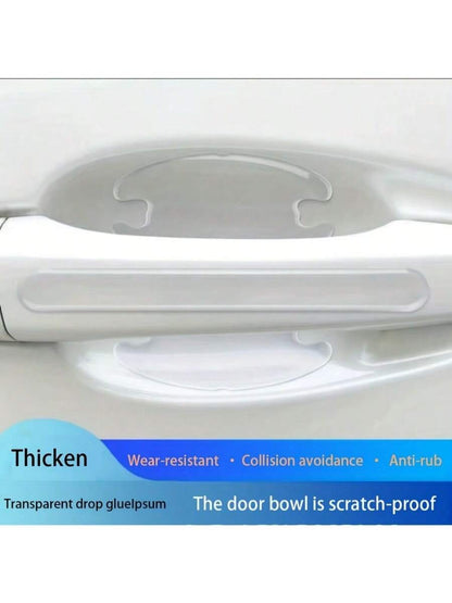 8pcs Car Door Handle Bowl Anti-Scratch Protective Stickers, Universal Invisible Car Stickers, Car Handle Anti-Collision Protective Strips