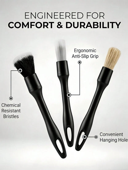 8PCS Car Interior Cleaning Detailing Kit, Car Accessories, Non‑Sticky Cleaning Gel, Gap Detailing Brushes, Boar Hair Brush, Dual‑Head Vent Cleaning Brush, Microfiber Towel With Storage Bag For Car Tru