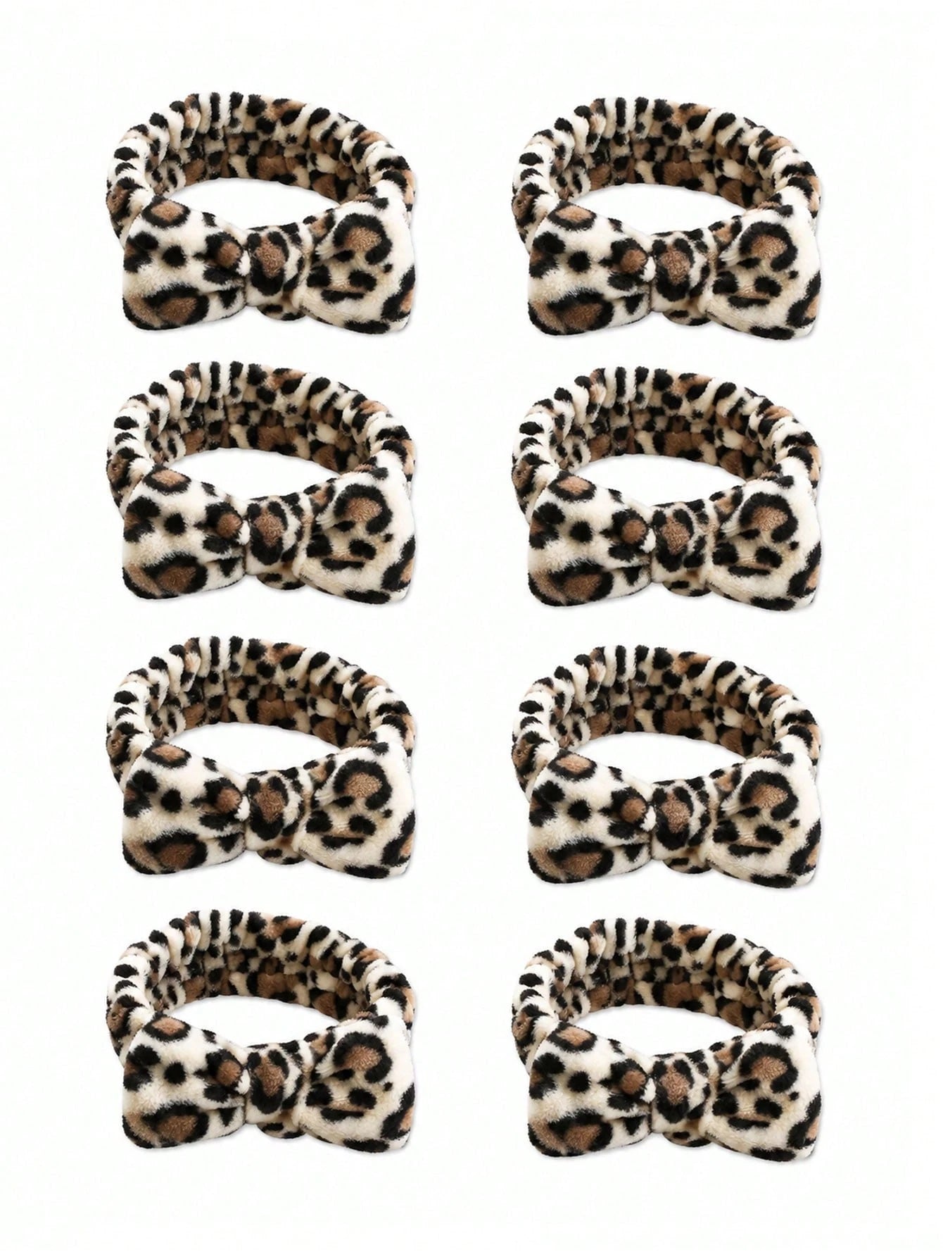 8pcs Leopard Print Headband, Makeup Headband, Christmas Hair Accessory, Women's Facial Wash Headband, SPA Gift, Party, Daily Wear, Lightweight & Practical, Women's Headband, Home Beauty Women's Access