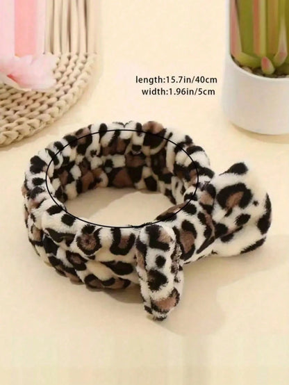 8pcs Leopard Print Headband, Makeup Headband, Christmas Hair Accessory, Women's Facial Wash Headband, SPA Gift, Party, Daily Wear, Lightweight & Practical, Women's Headband, Home Beauty Women's Access