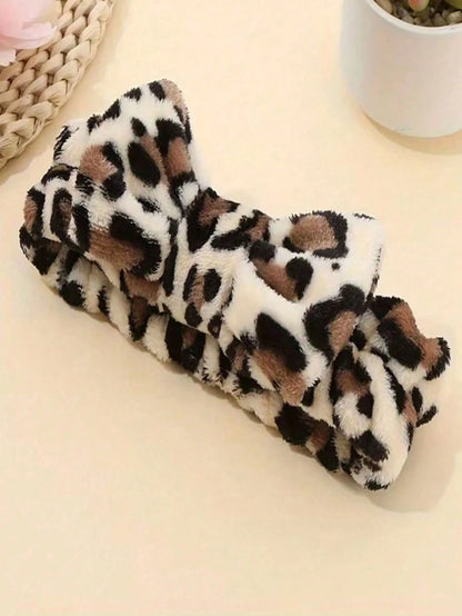 8pcs Leopard Print Headband, Makeup Headband, Christmas Hair Accessory, Women's Facial Wash Headband, SPA Gift, Party, Daily Wear, Lightweight & Practical, Women's Headband, Home Beauty Women's Access