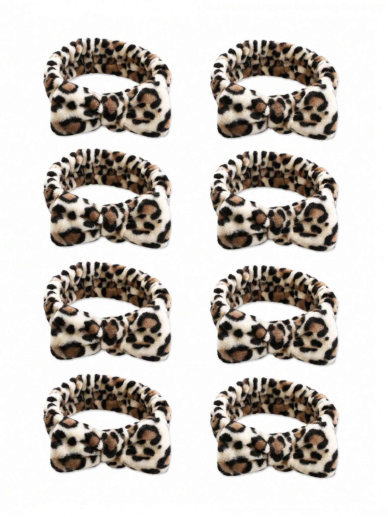 8pcs Leopard Print Headband, Makeup Headband, Christmas Hair Accessory, Women's Facial Wash Headband, SPA Gift, Party, Daily Wear, Lightweight & Practical, Women's Headband, Home Beauty Women's Access