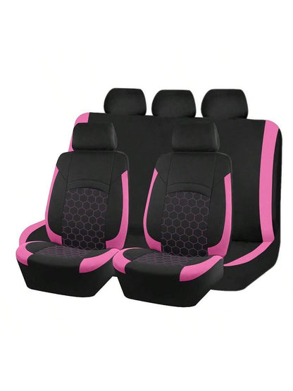 9Pcs New Football Quilted Design Car Seat Covers Pack Airbag Compatible Universal Seat Cushions Car Accessories Design For Women