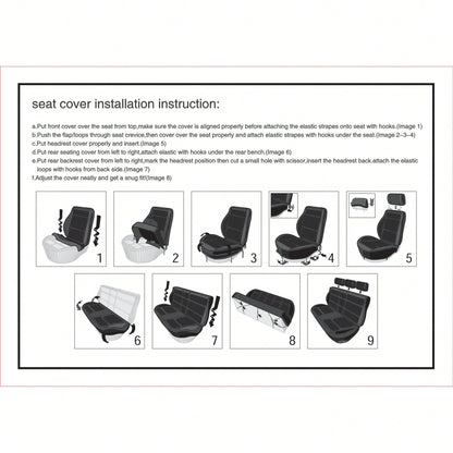 9Pcs New Football Quilted Design Car Seat Covers Pack Airbag Compatible Universal Seat Cushions Car Accessories Design For Women