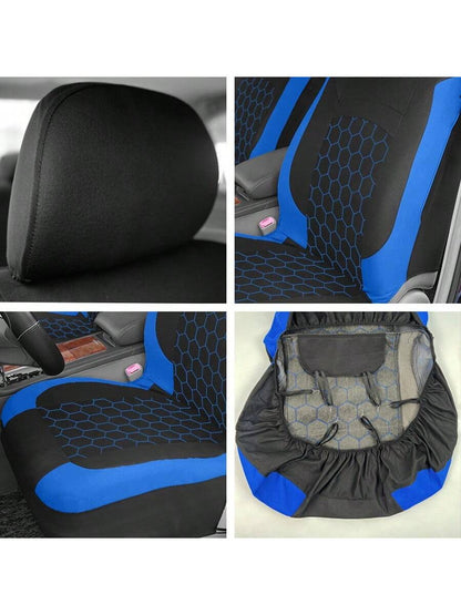 9Pcs New Football Quilted Design Car Seat Covers Pack Airbag Compatible Universal Seat Cushions Car Accessories Design For Women