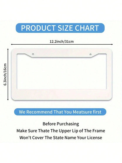 A Universal 2D Aluminum Alloy License Plate Frame-A Must-Have For Girls! Rust-Resistant And Smooth, Includes Screws.Fits Sedans SUV Pickups Commercial Vehicles Car Decor,Valentines Gift,Birthday Gifts