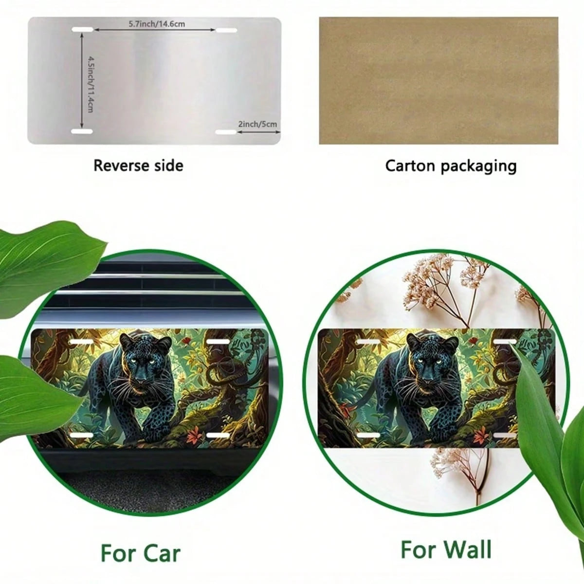 A Waterproof License Plate Frame Set Featuring A Leopard Print Design And The Word 'MAMA', Suitable For Both Men And Women, Measuring 12 Inches By 6 Inches