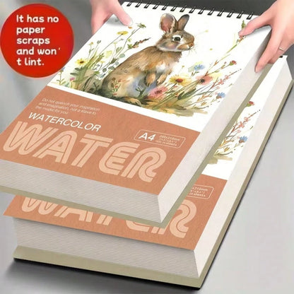 A4 Watercolor Pad 24 Sheets| No Paper Scraps & Lint-Free Thick Paper| Spiral Bound Sketchbook| Back To School Art Supplies For Painting & Sketching| Student Art Kit