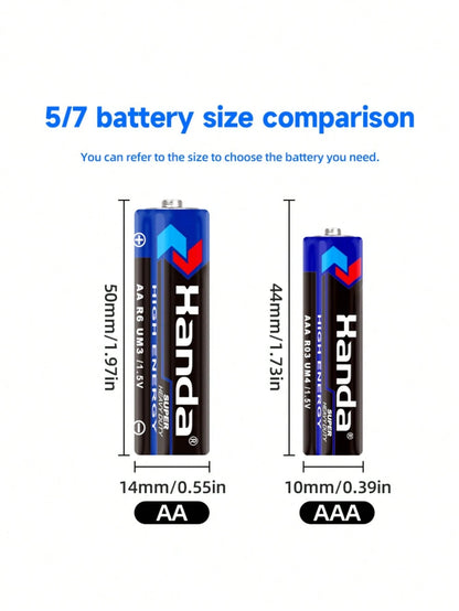 AA/AAA 1.5V Carbon-Zinc Disposable Batteries For LED String Lights, Toys, Remotes, Clocks, Microphones, Compatible For Christmas, Valentine's Day Gifts