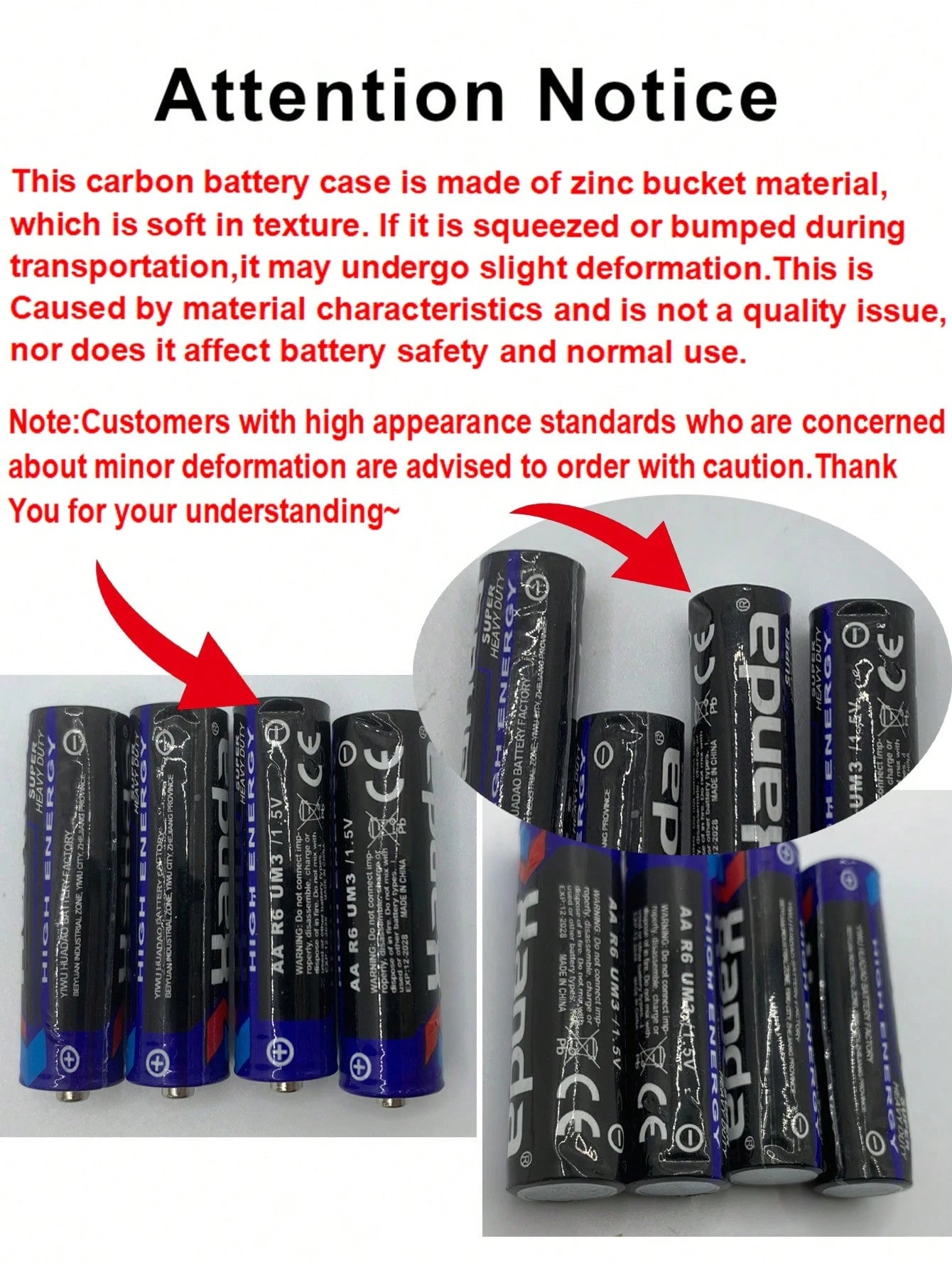 AA/AAA 1.5V Carbon-Zinc Disposable Batteries For LED String Lights, Toys, Remotes, Clocks, Microphones, Compatible For Christmas, Valentine's Day Gifts