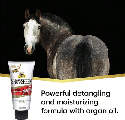 Absorbine ShowSheen Detangler Gel For Coat, Mane &Amp; Tail, Moroccan Argan Oil, Tackles Toughest Knots On Horses, Dogs &Amp; Livestock, 4oz