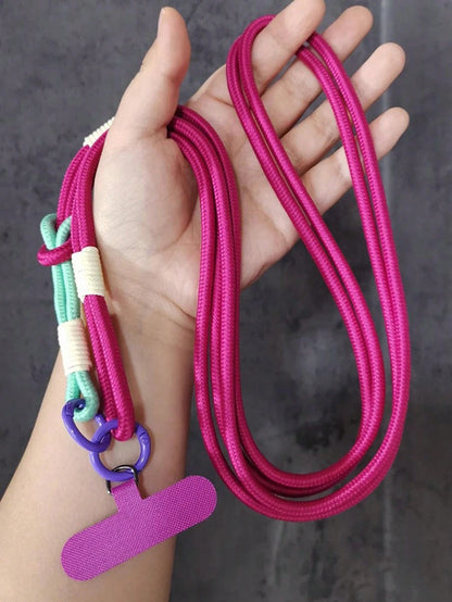 Adjustable Detachable Outdoor Long Strap Phone Case, Universal Fit, Made Of Polyamide Material, With Short Strap, Suitable For Hiking Gifts For Mother, Family, Friends, Birthday, Holiday Phone Charm
