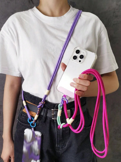 Adjustable Detachable Outdoor Long Strap Phone Case, Universal Fit, Made Of Polyamide Material, With Short Strap, Suitable For Hiking Gifts For Mother, Family, Friends, Birthday, Holiday Phone Charm