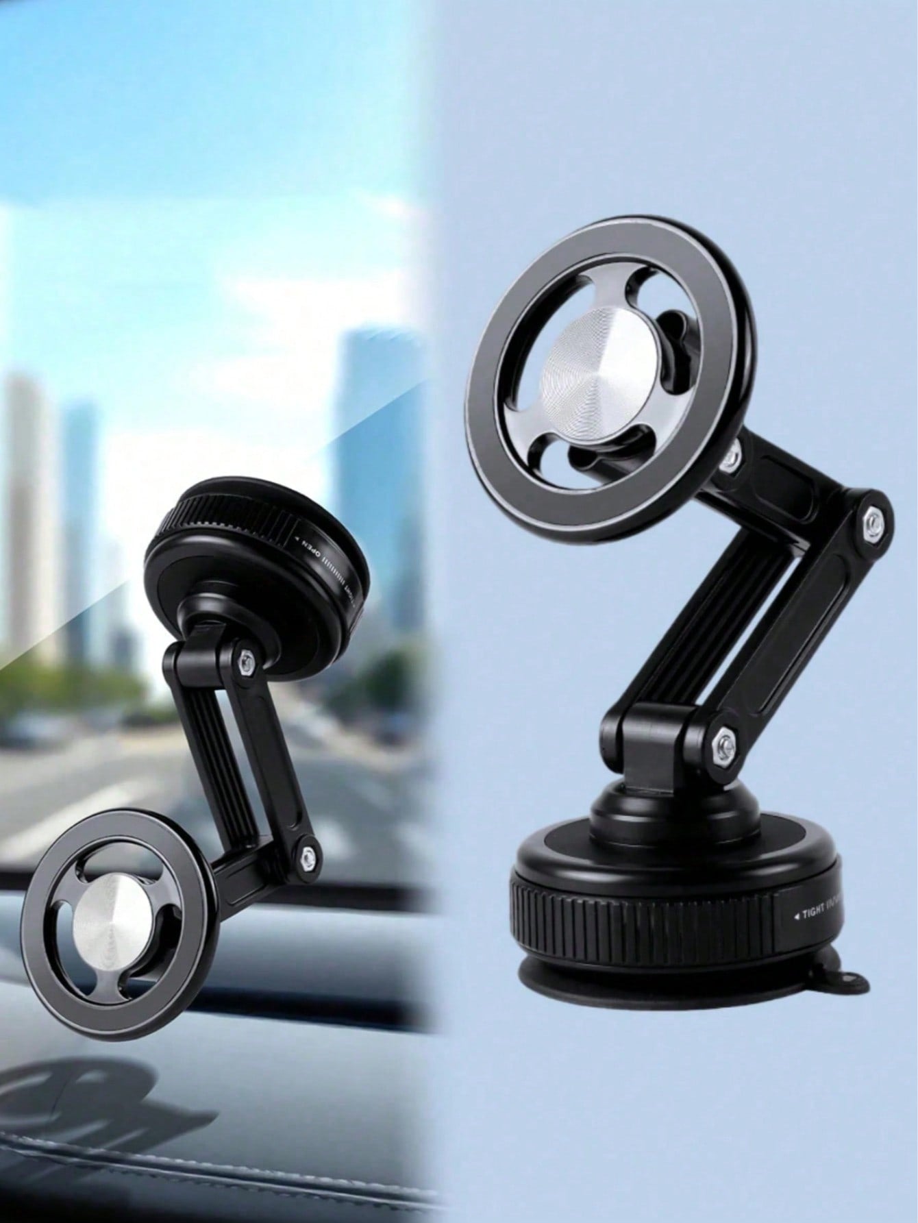 Adjustable Magnetic Suction Cup Bracket Car Phone Holder 2026 New Powerful Magnetic Car Mount, Vacuum Suction Cup Mobile Phone Holder, Folding Dashboard 360-Degree Rotating Adsorption Navigation Brack