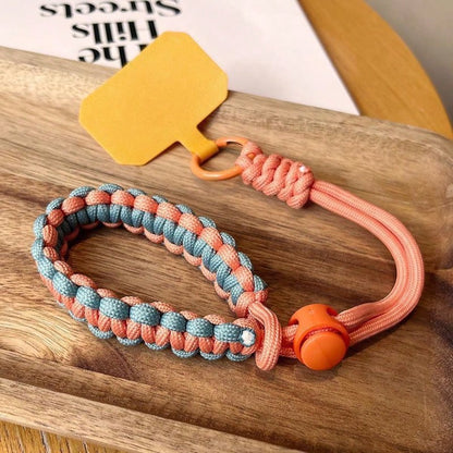 Adjustable Phone Lanyard Woven Pendant Wristband Short Strap Case Hanging Decor, Minimalist Thickened Dopamine Colorblock CCD Keychain Camera Phone Anti-Lost Anti-Drop Strap For Women And Men (All Bra
