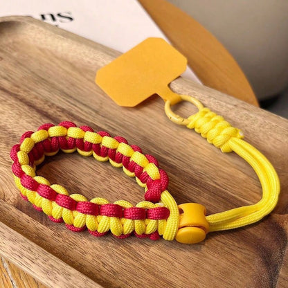 Adjustable Phone Lanyard Woven Pendant Wristband Short Strap Case Hanging Decor, Minimalist Thickened Dopamine Colorblock CCD Keychain Camera Phone Anti-Lost Anti-Drop Strap For Women And Men (All Bra