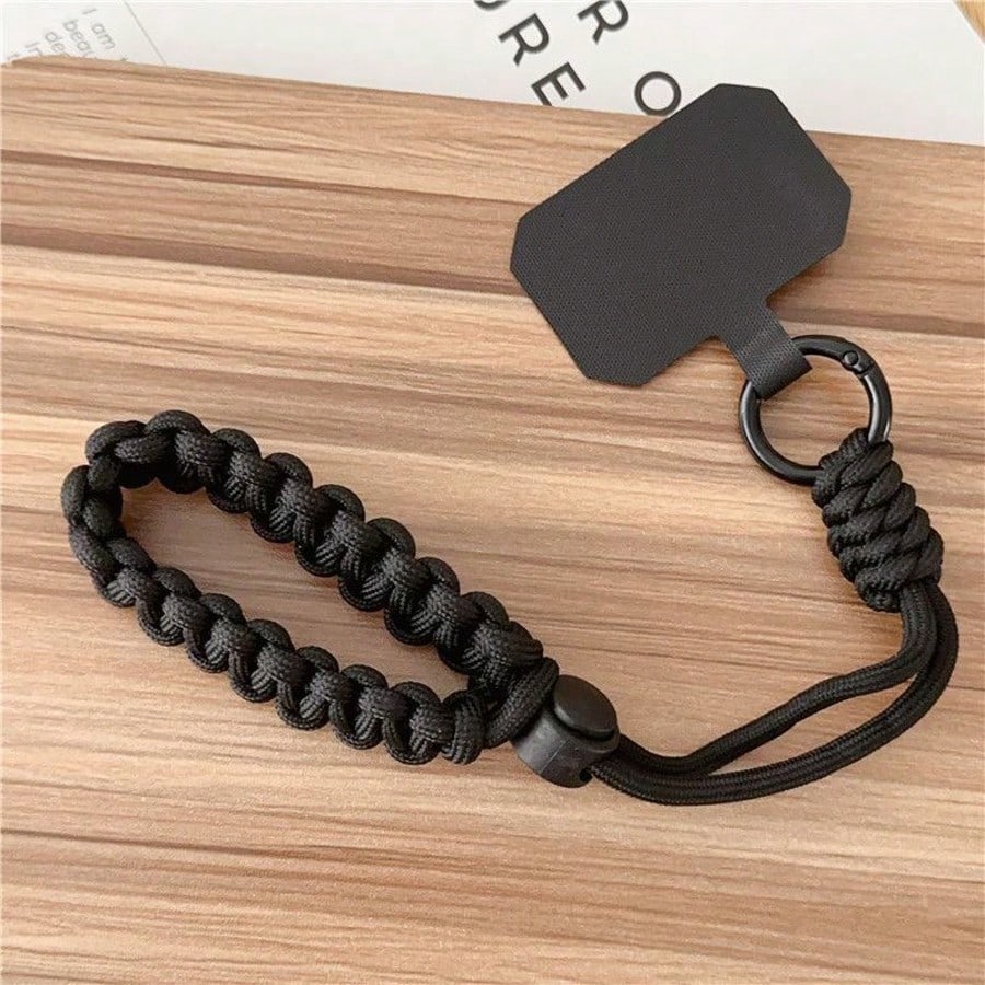Adjustable Phone Lanyard Woven Pendant Wristband Short Strap Case Hanging Decor, Minimalist Thickened Dopamine Colorblock CCD Keychain Camera Phone Anti-Lost Anti-Drop Strap For Women And Men (All Bra