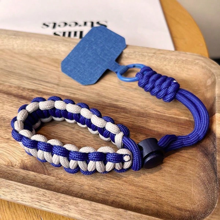 Adjustable Phone Lanyard Woven Pendant Wristband Short Strap Case Hanging Decor, Minimalist Thickened Dopamine Colorblock CCD Keychain Camera Phone Anti-Lost Anti-Drop Strap For Women And Men (All Bra