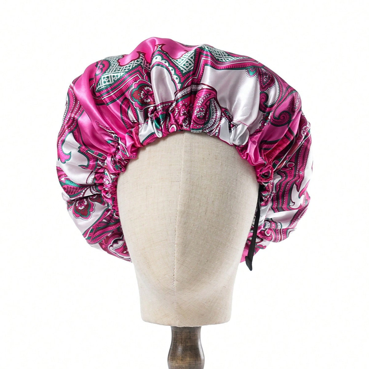 Adjustable Satin Double Layer Sleep Cap, Extra Large Printed Hair Protection Cap, Super Soft Women's Chemotherapy Cap