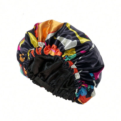 Adjustable Satin Double Layer Sleep Cap, Extra Large Printed Hair Protection Cap, Super Soft Women's Chemotherapy Cap