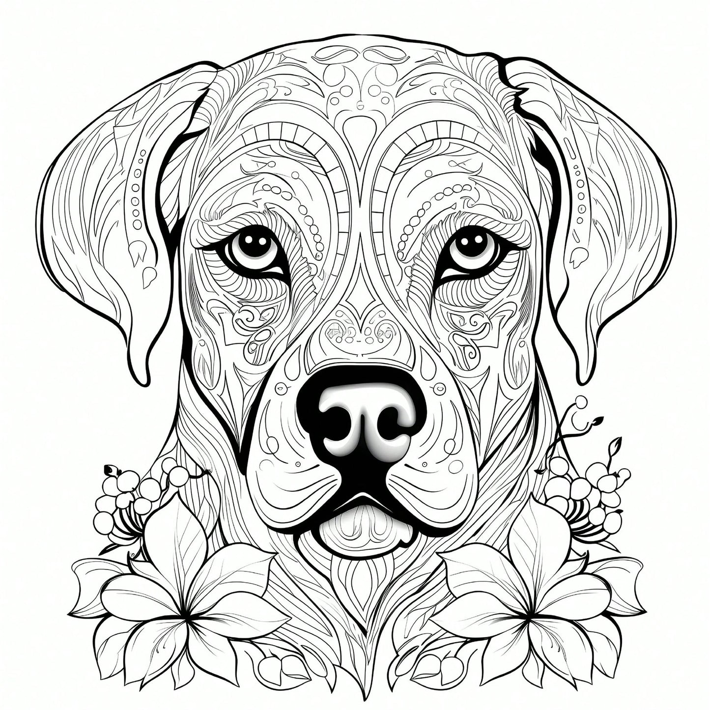 Adult And Teen Coloring Book- Mandala & Cute Puppy Theme, Blending Art And Nature Elements For A Vibrant Coloring Experience. Unique And Creative Style, Suitable For Daily Relaxation And Stress Relie