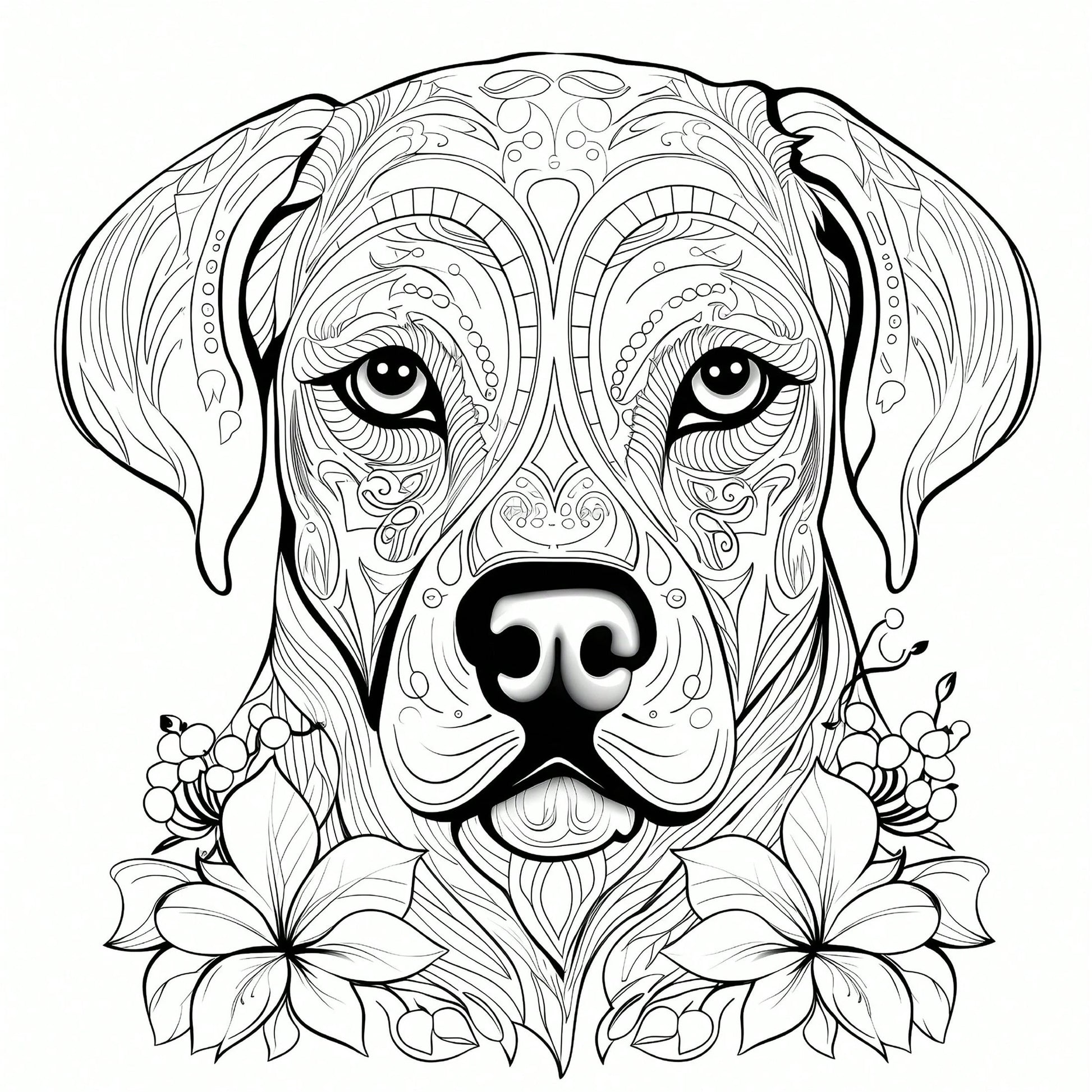 Adult And Teen Coloring Book- Mandala & Cute Puppy Theme, Blending Art And Nature Elements For A Vibrant Coloring Experience. Unique And Creative Style, Suitable For Daily Relaxation And Stress Relie