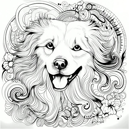 Adult And Teen Coloring Book- Mandala & Cute Puppy Theme, Blending Art And Nature Elements For A Vibrant Coloring Experience. Unique And Creative Style, Suitable For Daily Relaxation And Stress Relie